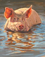 Hartmut Kiewert: "Bad IV", 2025, Öl/Leinwand, 50 x 40 cm