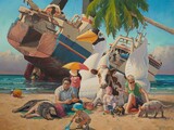 Hartmut Kiewert: "Strand IV", 2025, Öl/Leinwand, 150 x 200 cm
