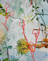 "Fragments from an absent garden 3' oilpaint canvas 150x120cm 2025 €5