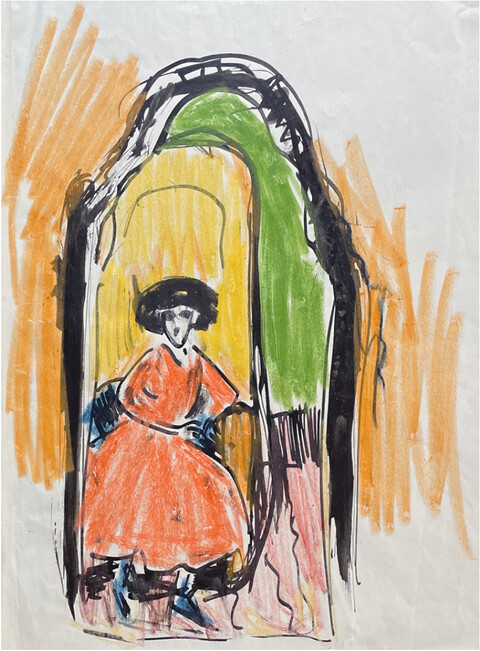 Rotermund Bildnis Charlotte Cuhrt (Vorzeichnung zum Gemaelde) 01