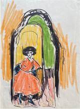 Rotermund Bildnis Charlotte Cuhrt (Vorzeichnung zum Gemaelde) 01