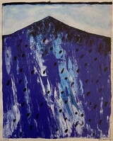 Gletscher schmelzen leise, Mischtechnik auf alten Handschriften, 64x50 cm