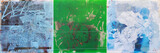 Vorherbst 2026, Malerei, Zeichnung und Siebdruck auf Glas, 50 x 150 cm
