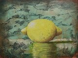 Andreas Scholz, 17,5 x23cm, Oel auf Holz, Zitrone – 390 Euro