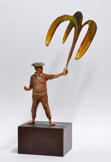 Kai Klahre, „Mutiger Mann“, 2024, Bronze, Alu, Öl, Höhe 20 cm