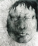 Annegret Soltau, 2. Zustandsdruck, „Große Maske II“, (nach Ulrike Meinhof), 1974, Aquatinta Radierung, Handabzug der Künstlerin, Blatt-Format 53 x 38,5 cm, Unikat, 4.800 €