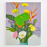 Moritz Moll California Bouquet II, 2025, Öl, Acryl, Sprühfarbe auf Leinwand, 110 x 90 cm