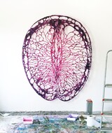 Grosse Frucht 200 x 160 cm gerissenes Papier, Bleistift Kohle Graphit Öl M