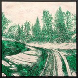 Tiefe Spur, 2023, 100x100, Malerei mischtechnik auf LW