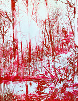 Waldsee Tusche auf Papier150x100cm 2023