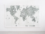 Carmen Schaich Strange Love World 2025 glass etching on handmade paper 290x186cm 98