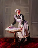 Zu Ihren Diensten, 2025, Öl auf Leinwand, 110 x 80 cm