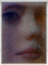 Let the light in, 2025, Serie Optical Portraits Wood Upright, Lack auf Holz, 35 x 26 x 8,6 cm